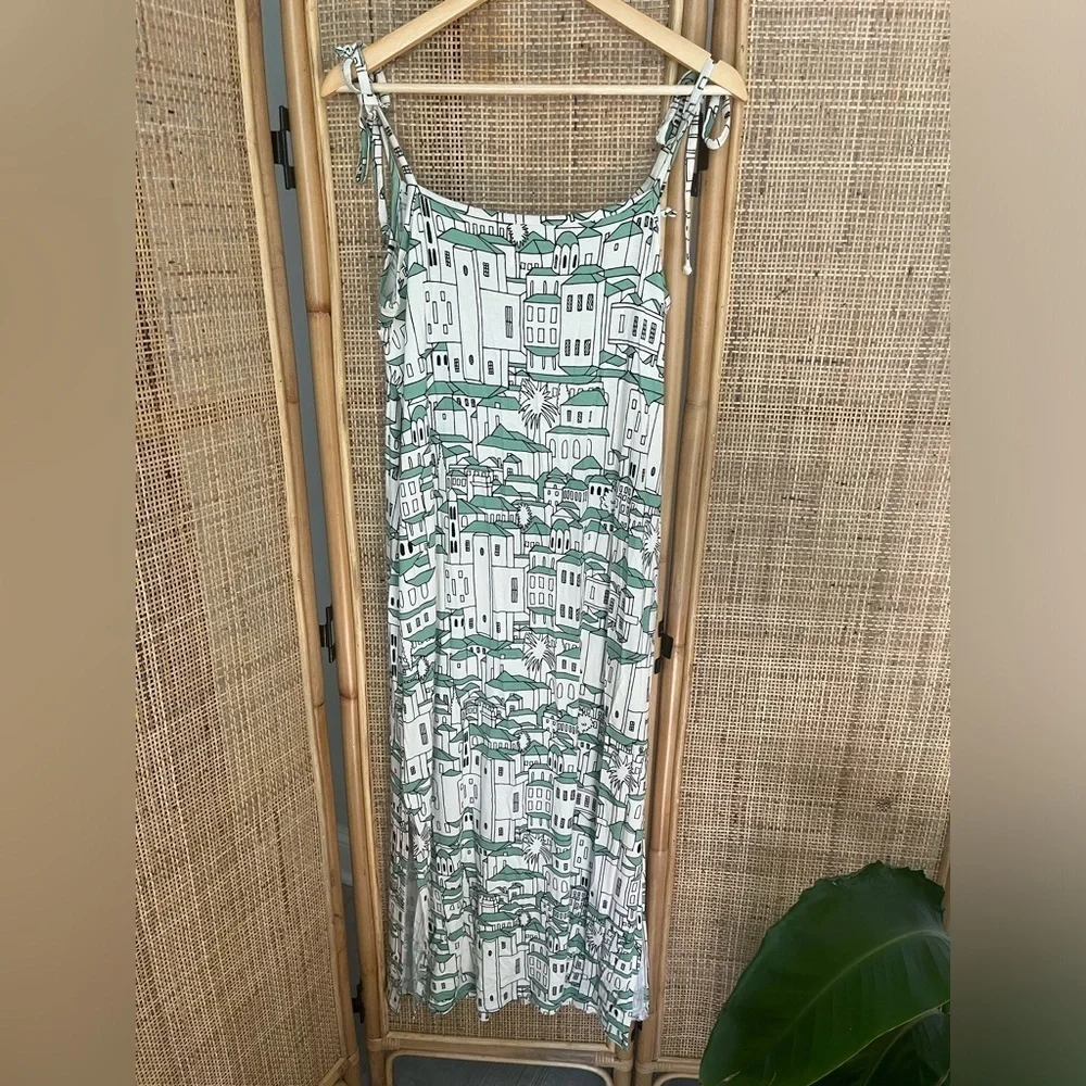Anthropologie porridge cityscape lounge midi dress - Picture 4 of 11
